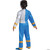 Disguise Power Ranger Dino Fury Muscle Child Costume- Blue, front view of a child wearing a blue and white power ranger costume with muscle padding on the arms and chest, gold details on the wrists and ankles.