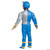 Disguise Power Ranger Dino Fury Costume- Blue, a child's blue and silver Dino Fury Power Ranger costume with matching helmet, back view.
