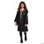 Disguise Hermione Granger Classic Costume - Child, Girl wearing a Hogwarts school uniform with a black robe, Gryffindor crest, grey sweater, tie, and Gryffindor scarf, holding a spellbook, in a costume style suitable for Halloween or cosplay.