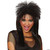 DreamGirl Unisex Rocker Wig Black, a woman with a voluminous black rocker wig styled in a spiky, layered fashion