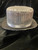 Fantasy Costumes Sequin Top Hat - Silver, silver sequin decorated top hat with a satin ribbon band and a black brim.
