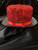 Fantasy Costumes Sequin Top Hat - Red, a shiny red sequin top hat with a black brim and red ribbon, on black satin fabric