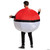Disguise Poké Ball Inflatable Costume - Adult, a person dressed in a large, round inflatable costume resembling a Poké Ball from Pokémon, with red, black, and white colors and a vent on the side.