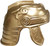 Roman Trojan Warrior Soldier Helmet, Gold, Plastic