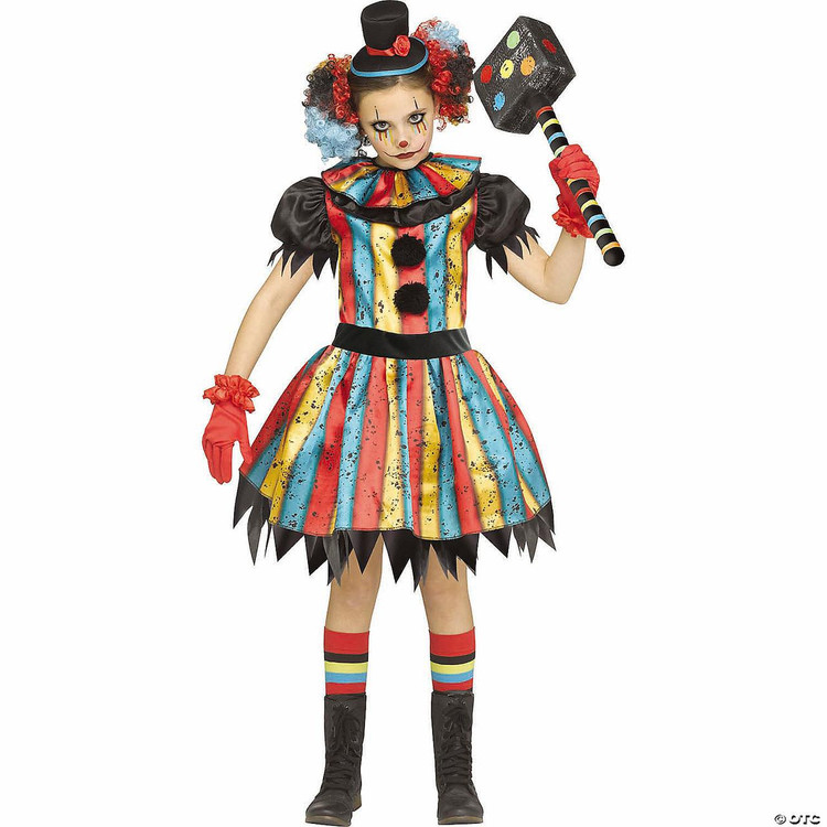 Fun World Carny Clown  Multicolor Costume - Child  