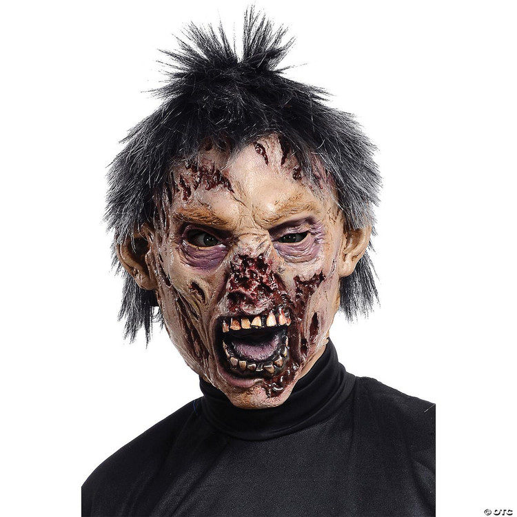 Seasonal Visions Zombie Mask with Black Hair 