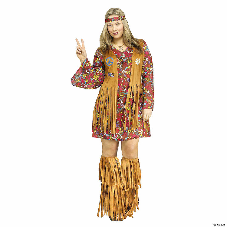 Peace & Love Hippie Female Costume - Plus Size 16W-20W