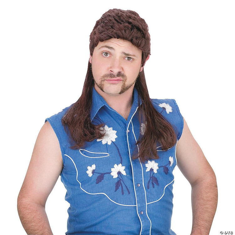 Fun World Mullet Super Wig - Brown  