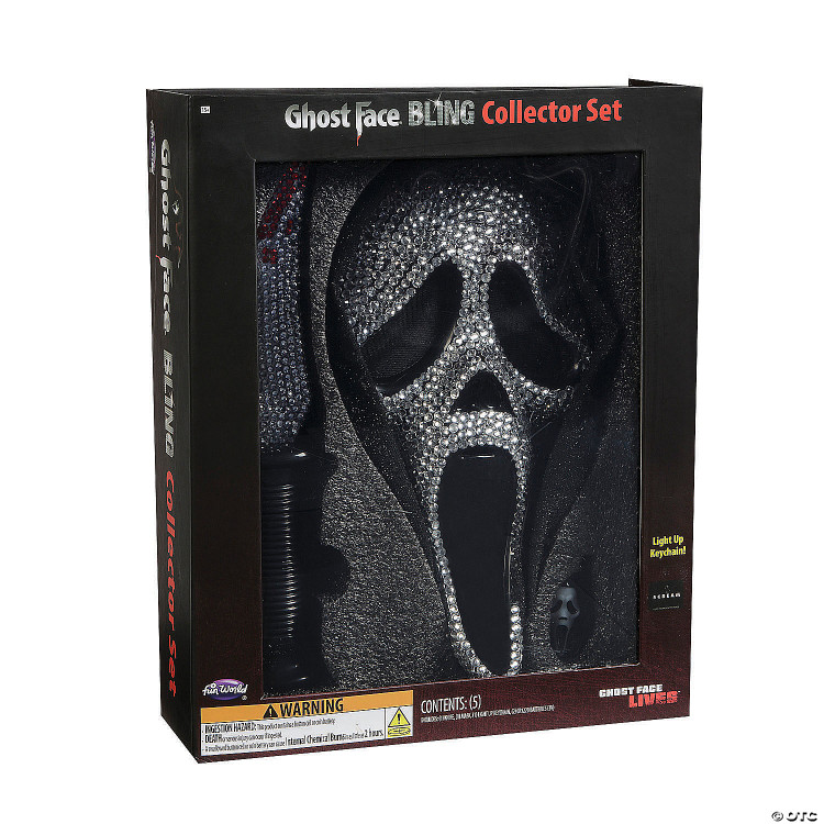 Ghost Face® Bling Mask, Knife & Light-Up Keychain Collectible Box Set