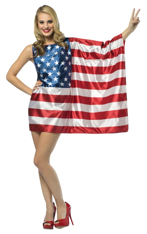 USA American Flag Dress Costume, Women's Size 4-10