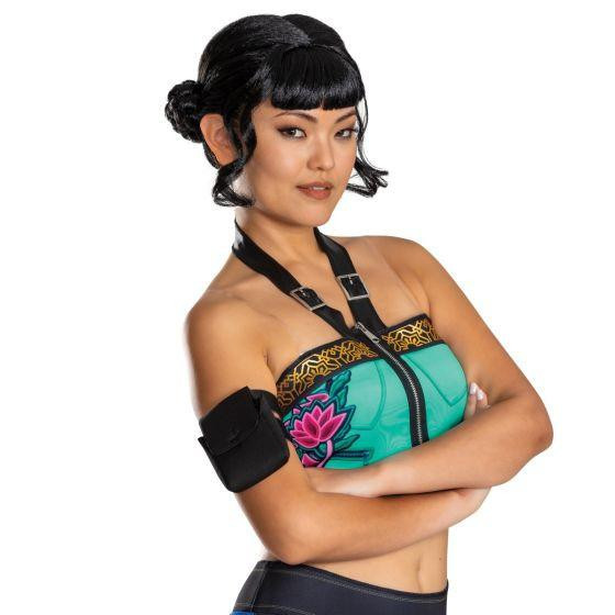 Disguise KPop Demon Hunters Zoey Wig, a black curly wig styled with bangs suitable for cosplay and costume dressing.