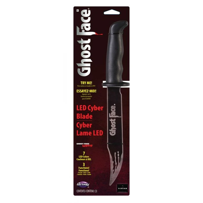 Ghost Face® 7-Color LED Cyber Blade Knife Costume Accessory