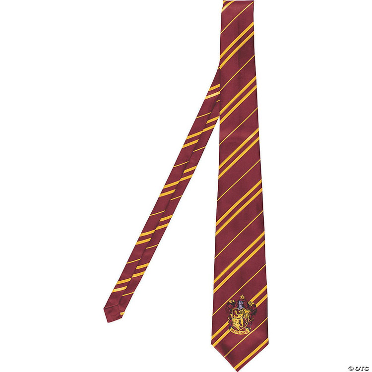 Disguise Harry Potter Gryffindor Tie, a maroon and gold striped necktie featuring the Gryffindor crest with a lion emblem.