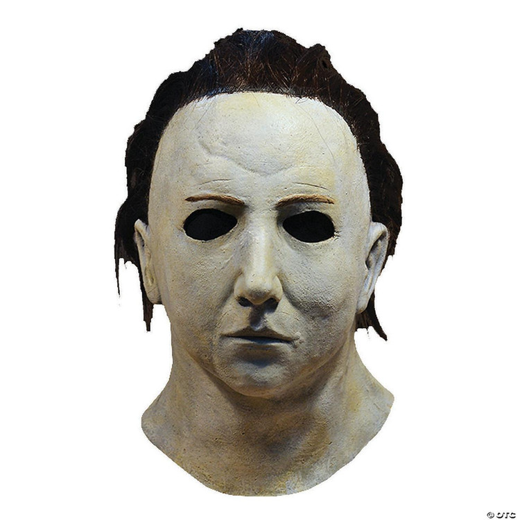 Trick or Treat Studios Michael Myers Mask - Halloween 5, realistic horror mask with pale skin, hollow black eyes, dark brown hair, and detailed facial features.