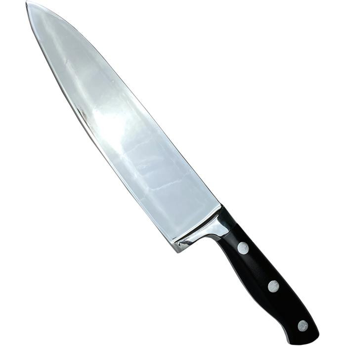 Trick or Treat Studios Halloween™ Michael Myers Plastic Knife Costume Accessory - Halloween Kills, plastic Halloween knife resembling a large kitchen knife with a shiny silver blade and black handle for costume use.