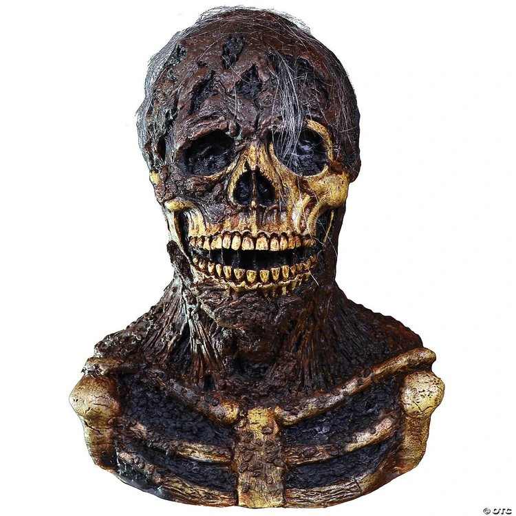 Product Trick or Treat Studios Nate Mask - Creepshow, realistic creepy skeleton mask with decayed and weathered skull appearance for Halloween costume or horror-themed events.