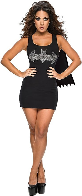 Rhinestone Batgirl adult sized costumes, Black, Adult Small 