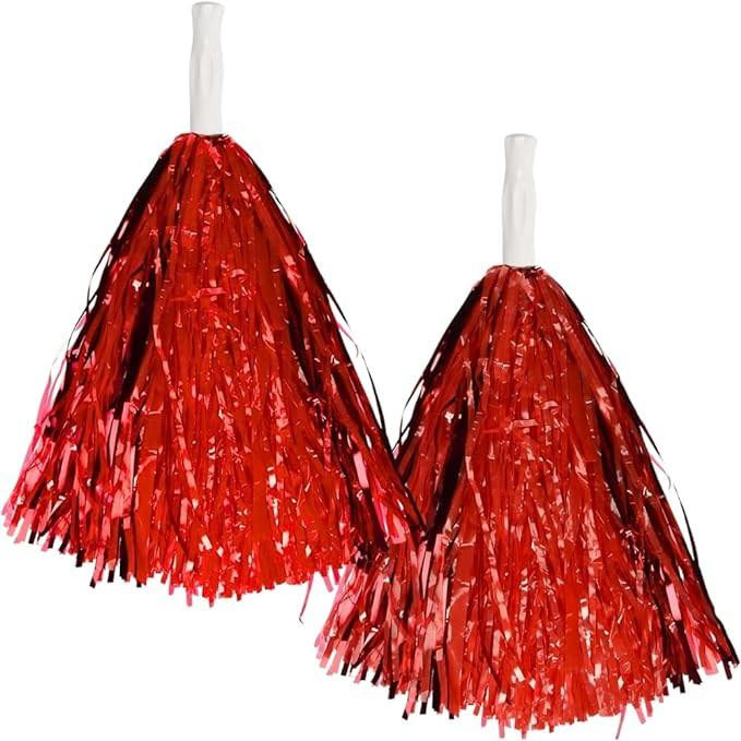 Amscan  Pom Poms  15" Cheer Leader Dance Team 2pk Red 