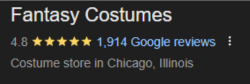 Fantasy Costumes Google Reviews