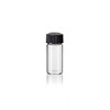 2 1/3 Dram Clear Glass Vial w/ Standard Black Cap