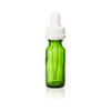 1/2 Ounce Emerald Green Boston Round Bottle w/ Child Resistant Dropper