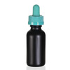 1 Ounce Black Boston Round Glass Bottle