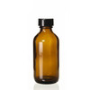 2 Ounce Amber Boston Round Glass Bottle