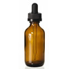 2 Ounce Amber Boston Round Glass Bottle