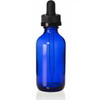 2 oz blue glass boston round bottle