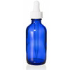 2 oz blue glass boston round bottle