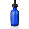 2 oz blue glass boston round bottle