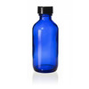 2 oz blue glass boston round bottle