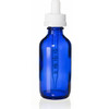 2 oz blue glass boston round bottle