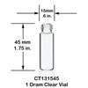 1 Dram Clear Glass Vial