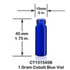 1 Dram Cobalt Blue Glass Vial with dimensions 1 Dram Cobalt Blue Glass Vial with dimensions