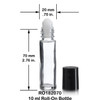 1/3 Oz. (10 ml) Roll-On Bottle w/ dimensions
