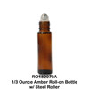 1/3 Ounce Amber Roll-on Bottle w/ Steel Roller Ball 1/3 Ounce Amber Roll-on Bottle w/ Steel Roller Ball