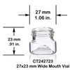 2.7 ml Clear Wide Mouth Glass Vial - 27 x 23 mm | 72 Pack