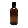 100 ml glass amber euro bottle with black cap