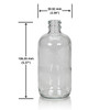 8 oz Clear Glass Boston Round Bottle, 24-400