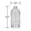 16 oz Clear Glass Boston Round Bottle