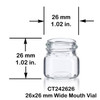 Flat bottom wide mouth vial - 26 x 26 mm - US Made