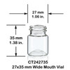 Wide Mouth Vial 27 x 35 mm - Concave Bottom - Includes Cap!