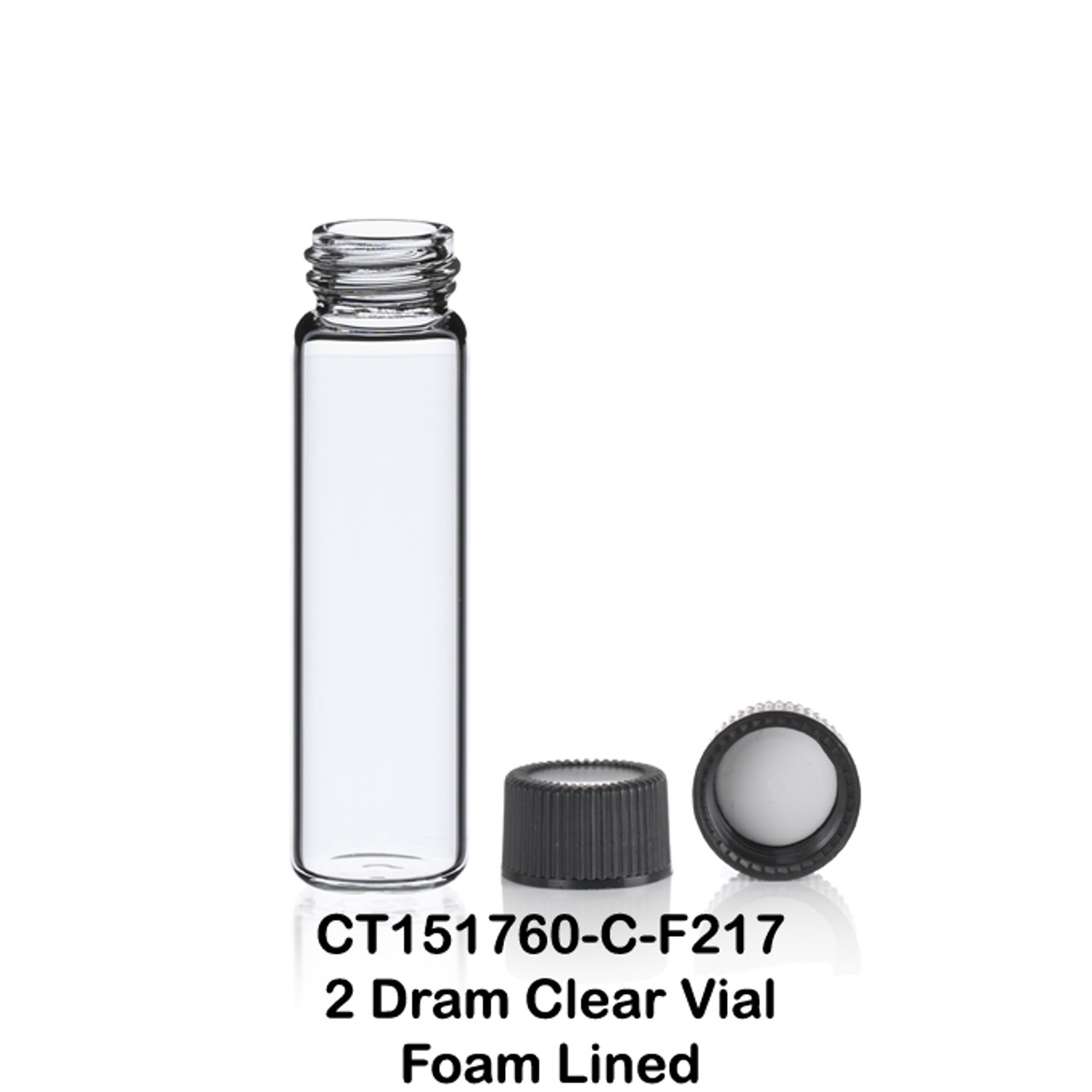 2 Dram Clear Glass Vial W Cap