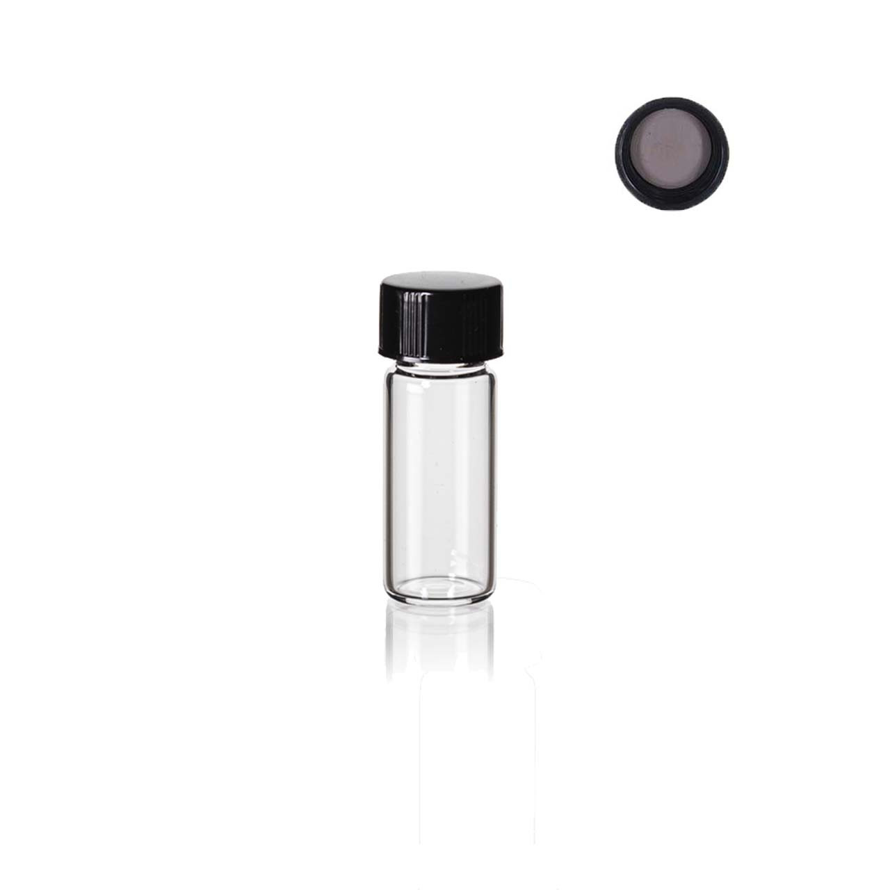 1 Dram Clear Glass Vial - w/ Screw Cap