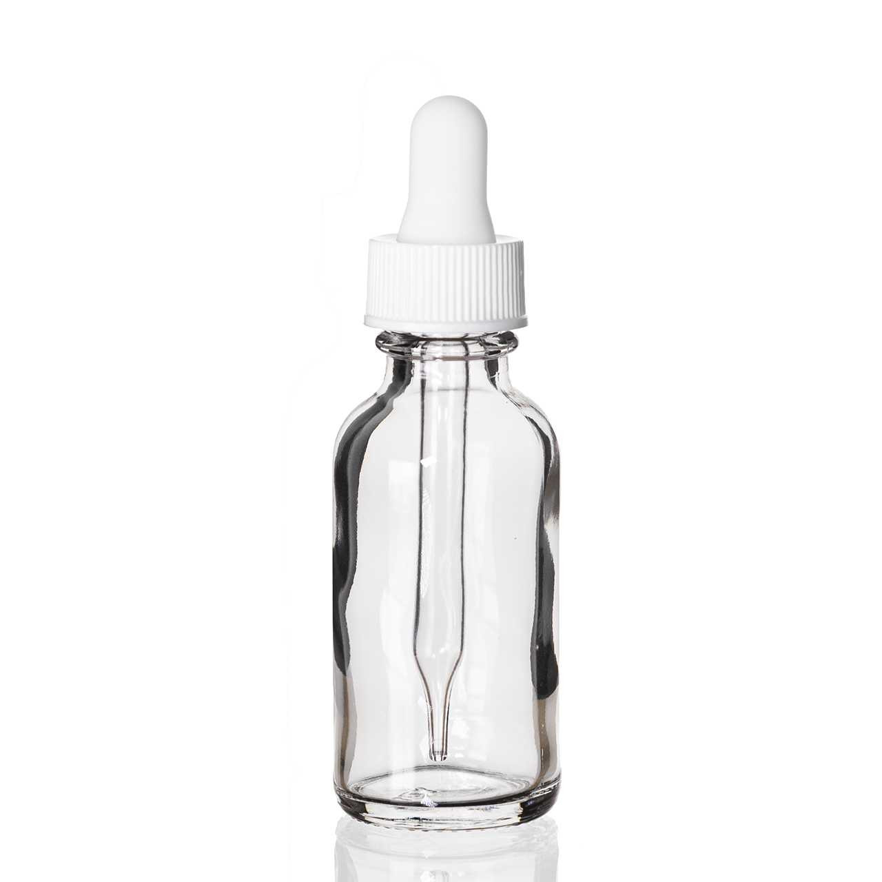 1 oz (30ML) Square Tall Clear Glass Bottle with Serum Droppers