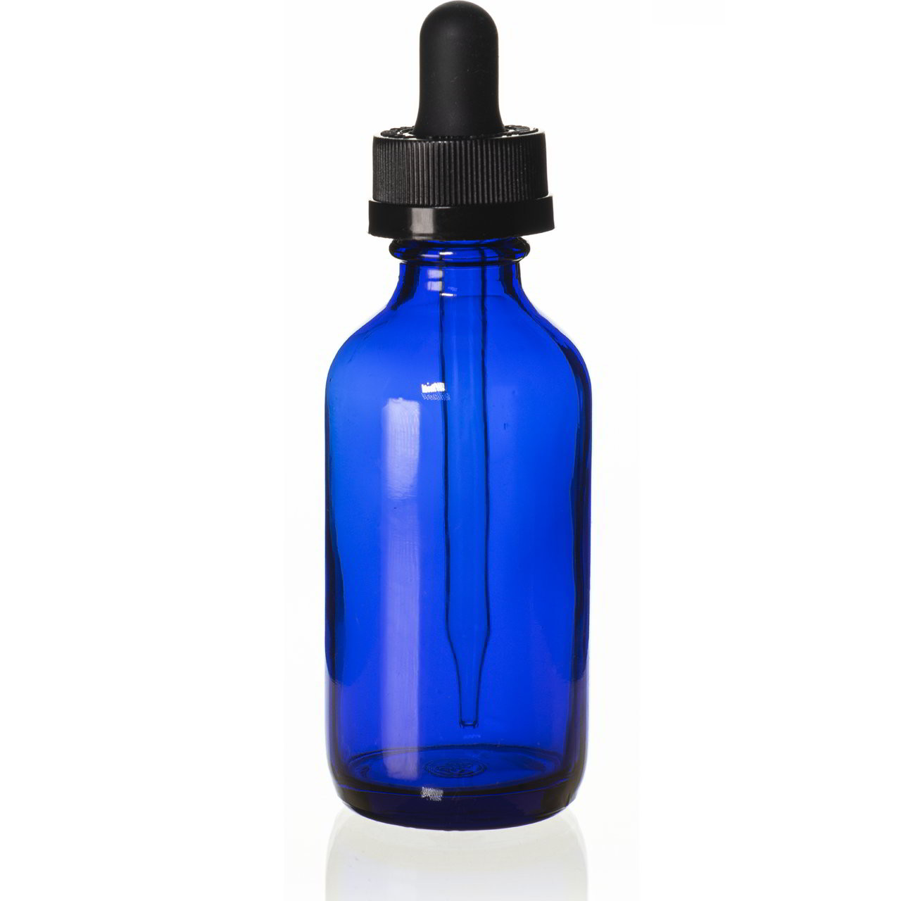 Global Cobalt Blue 2oz Black Mist Sprayer Bottle (60ml) Pack of 8 - Glass Tincture Bottles with Black Mist Sprayers for Essential Oils & More Liquids