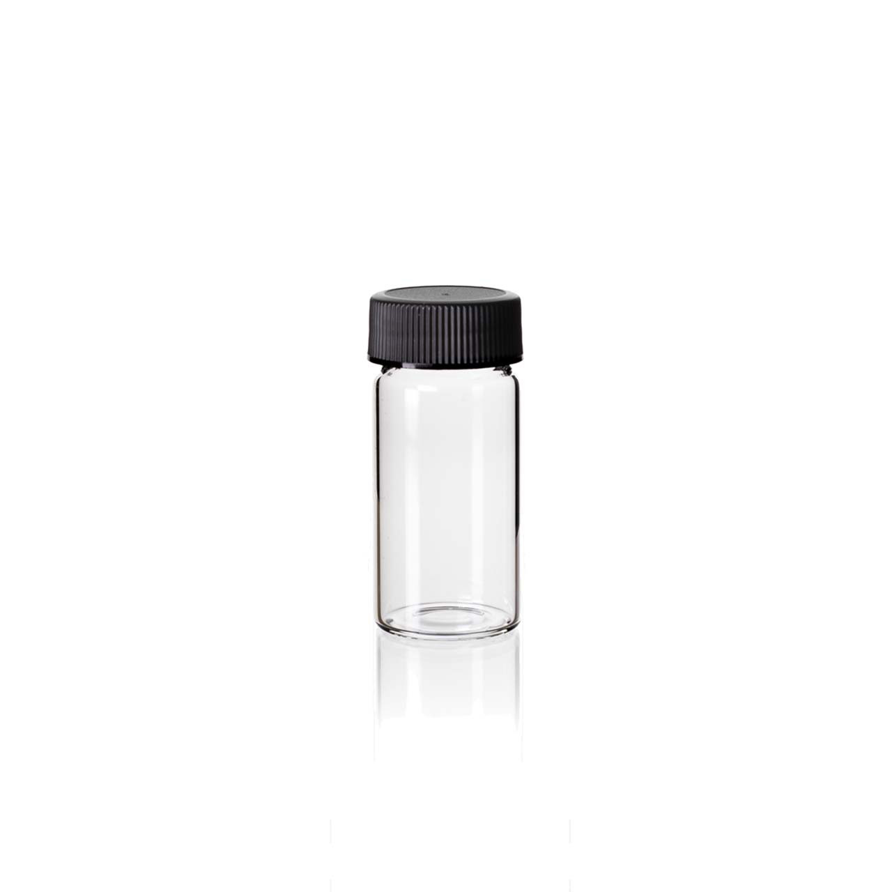 4oz Extra Wide Clear Glass Jar with Black Child-Proof Cap (24 Count CASE)