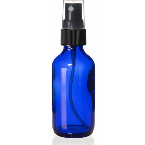 4 Ounce Cobalt Blue Boston Round Bottle w/ Sprayer