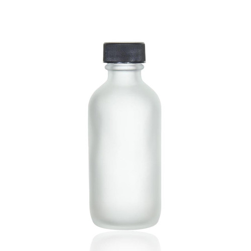 2 Ounce Frosted Boston Round Bottle w/ Cap